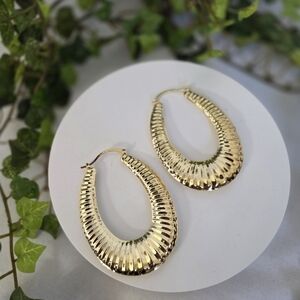 Gold Filled Large Statement Oval Hoop Earrings